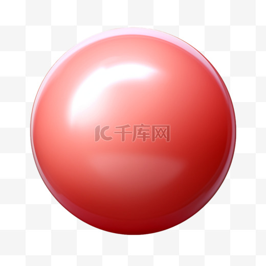 红色球光滑材质AI元素立体免扣图案图片