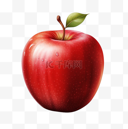 大红苹果果实真实写实AI元素装饰图案图片