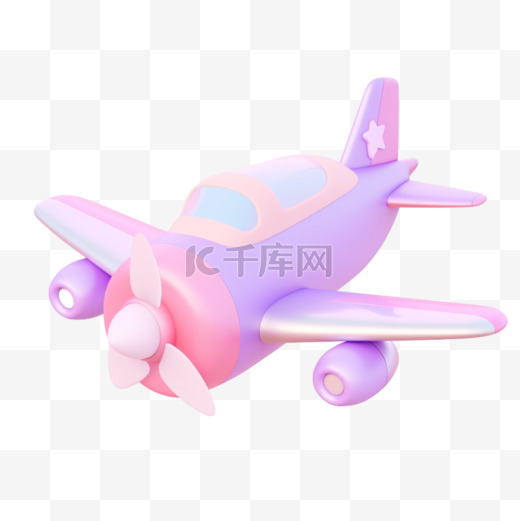 飞机3D可爱图标元素图片