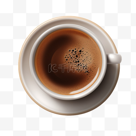 咖啡简约俯视装饰AI元素免扣图案图片