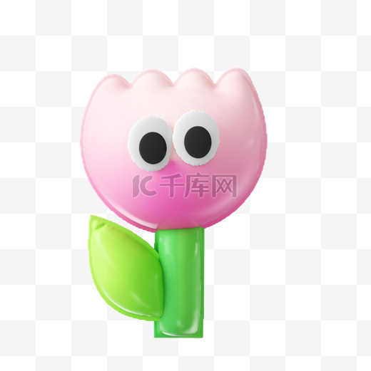 3d气球小花立体C4D植物花朵花图片
