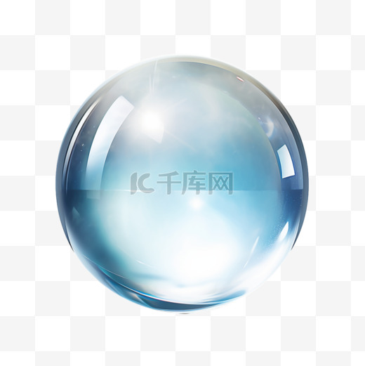 水晶透明球质感AI元素立体免扣图案图片