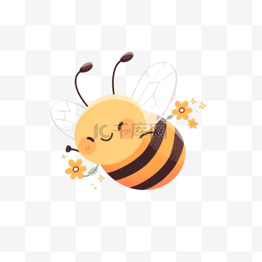 可爱卡通小蜜蜂手绘元素图片