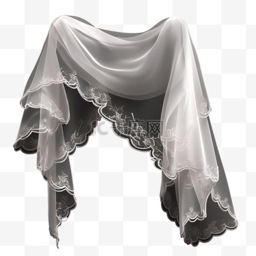 纱巾透明褶皱AI立体效果素材图片