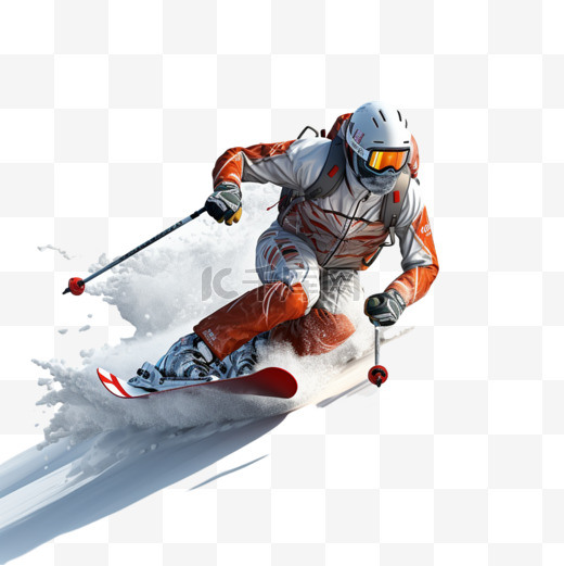 3D亚运会运动员锻炼比赛滑雪雪上运动图片