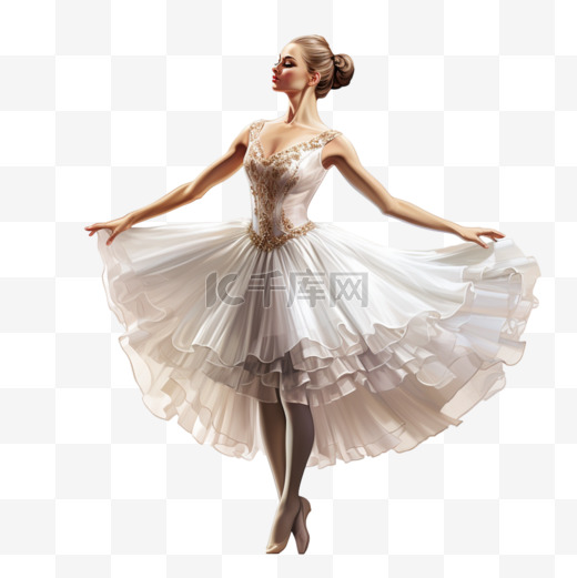 芭蕾舞跳舞舞蹈AI元素立体免扣图案图片