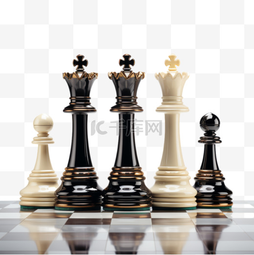 国际象棋棋盘倒影AI元素立体免扣图案图片
