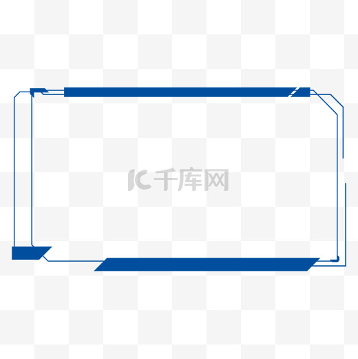 蓝色简约科技线条边框文本框图片