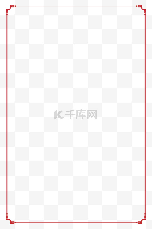 中国风简约红色边框文本框图片