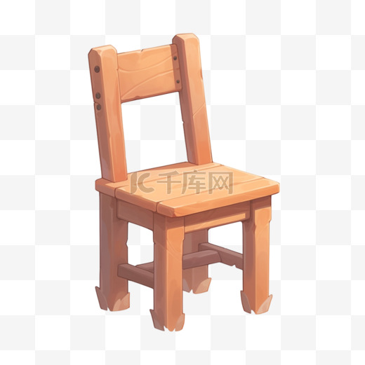 板凳木质椅子卡通元素图片