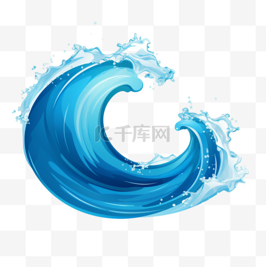 波浪形图标。水-海元素，海洋-液体曲线，流动的旋涡风暴，矢量图图片