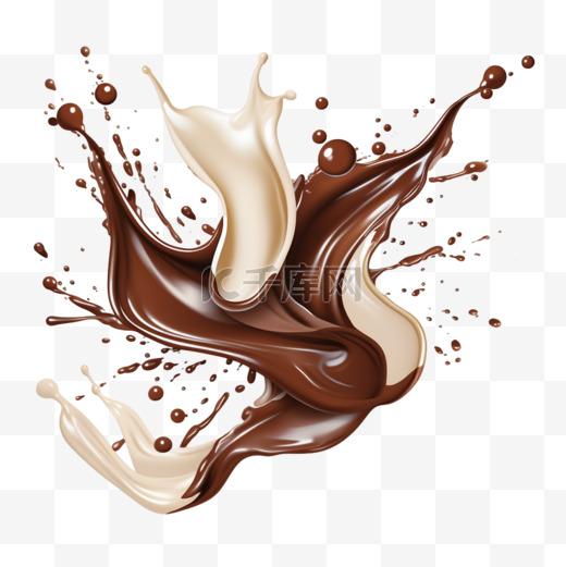 融化的黑白巧克力液体1图片