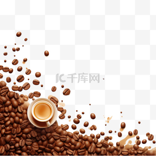 速溶咖啡广告，带有咖啡流动元素，波克背景图片
