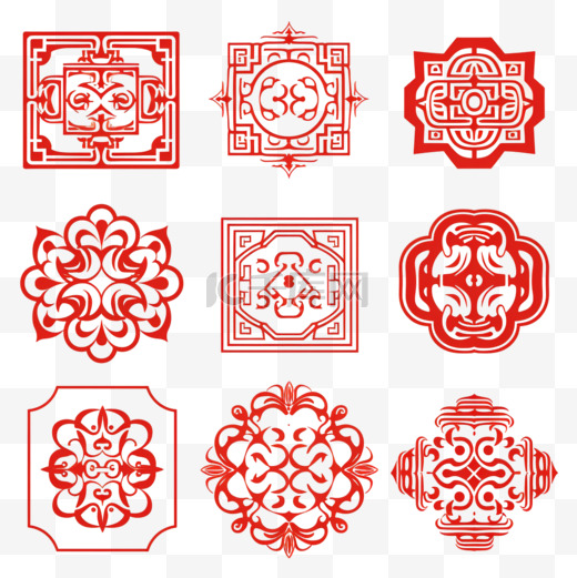 中国传统窗花边框纹理装饰1图片