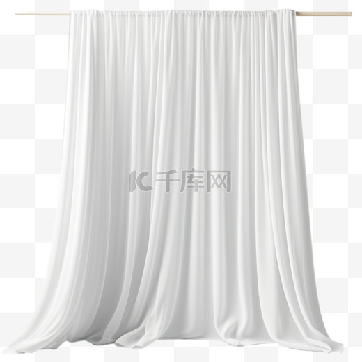 白色窗帘纱帘洁白AI元素立体免扣图案图片