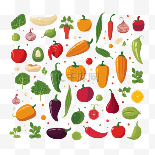 五颜六色的手绘蔬菜水果3图片