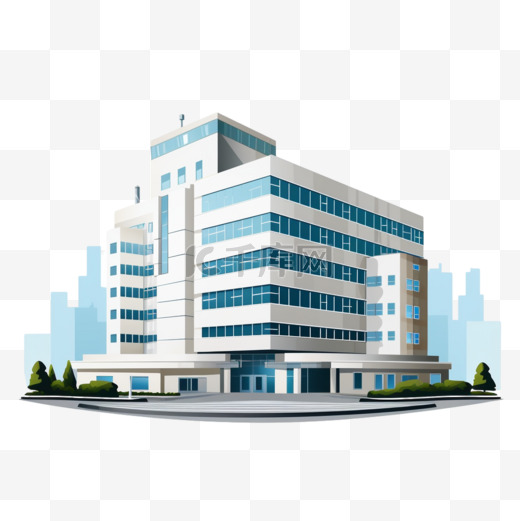 医院大楼蓝白色建筑物1图片