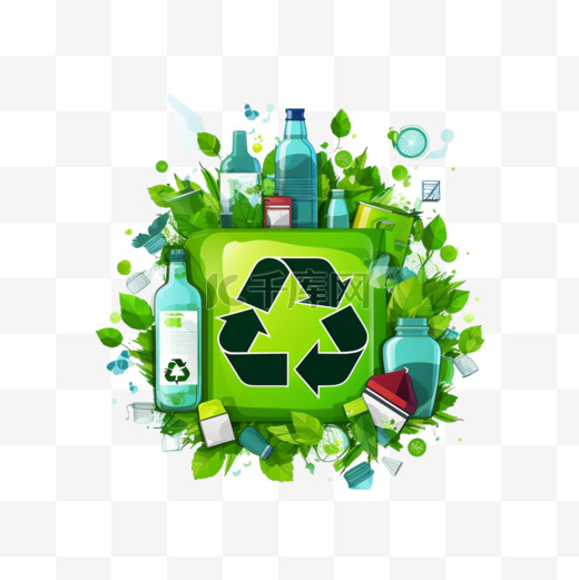 垃圾回收可回收物循环利用环保图标3图片