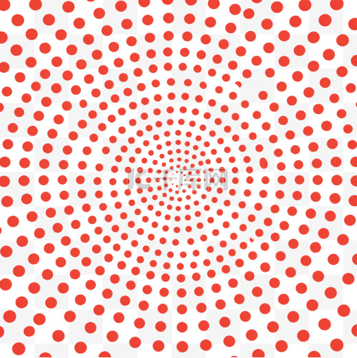 不同大小圆的红色半色调网点图案背景矢量设计图片
