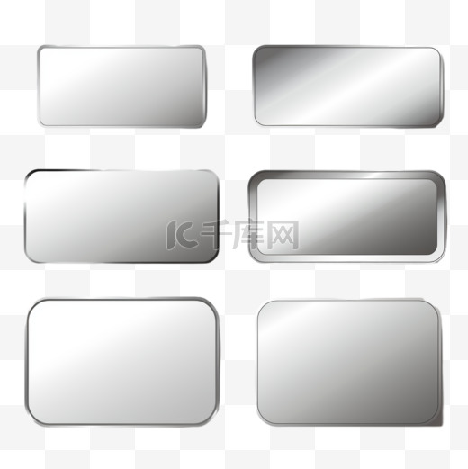银、铬金属渐变系列。具有银色效果的明亮盘子。图片
