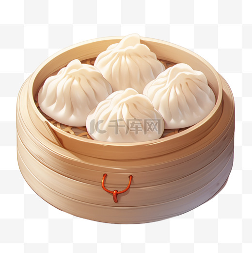 小笼包蒸屉面食中国免扣元素装饰素材图片