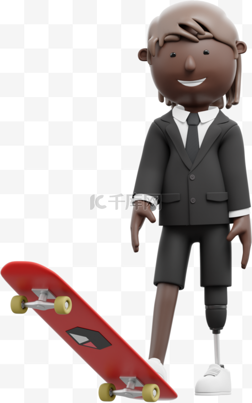 帅气黑人男性滑板高难度动作形象图片