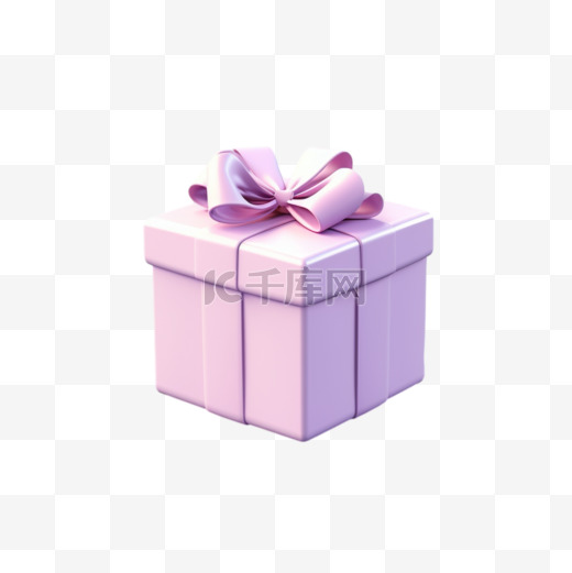 礼物礼盒惊喜建模淡紫色免扣元素装饰图形图片