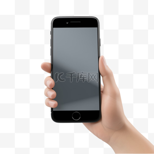 手机立体拿手机的手免扣元素装饰素材图片