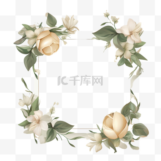 婚礼婚庆花卉边框1图片
