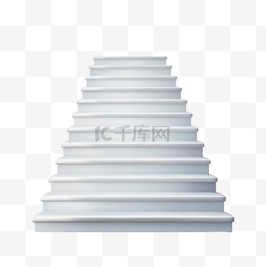 楼梯几何台阶白色免扣元素装饰素材图片