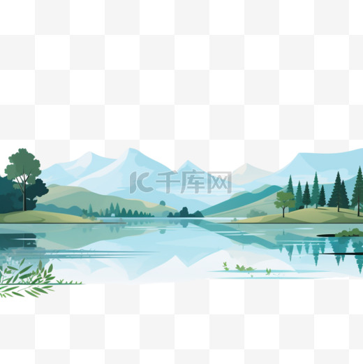 平面设计湖景2图片