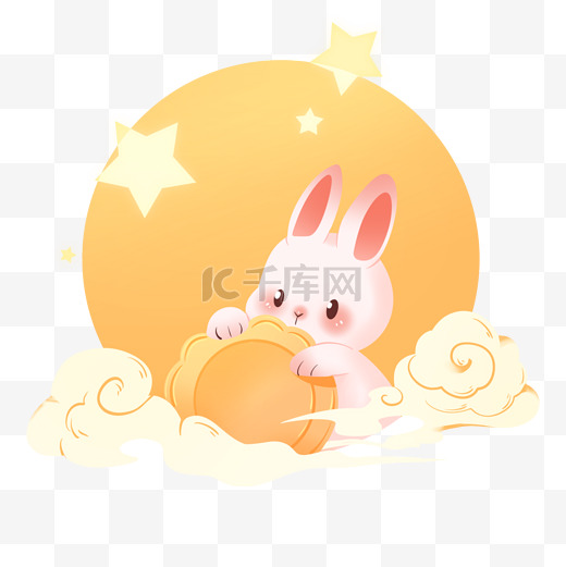 中秋节月饼兔子图片