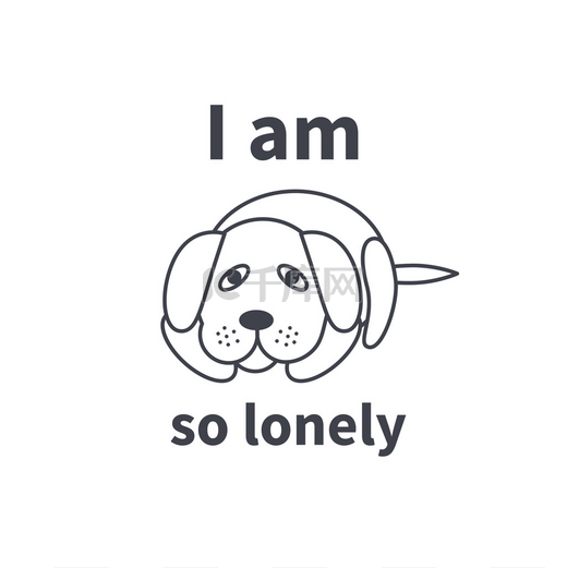 可怜的悲伤孤独狗图片