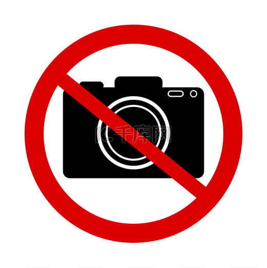 禁止拍照It is prohibited to take pictures.照片警告标志。说明禁止使用摄像机的情况。库存照片.图片