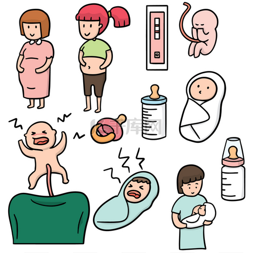 向量组的孕妇和婴儿图片