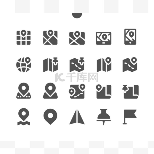 Maps Ui Pixel Perfect Well-crafted Vector Solid Icons 48x48 ready for 24x24 Grid for Web Graphics and Apps. 简单极小象形文字图片