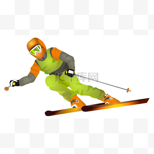 Skier (vector illustration)图片