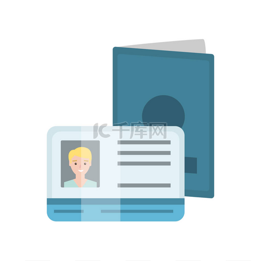 带有男性照片、身份识别或身份证卡图式插图的护照 abd 驾驶员许可证图片