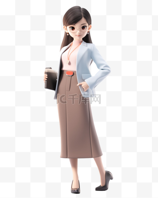 3D立体卡通人物形象公司女职员女白领21图片
