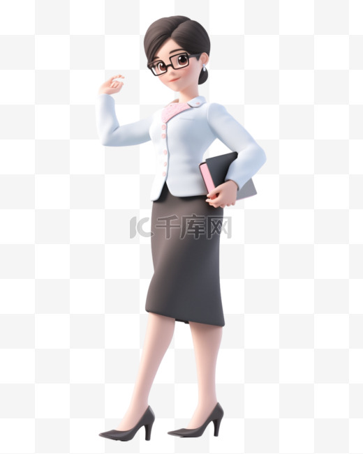 3D立体卡通人物形象女老师女教师111图片
