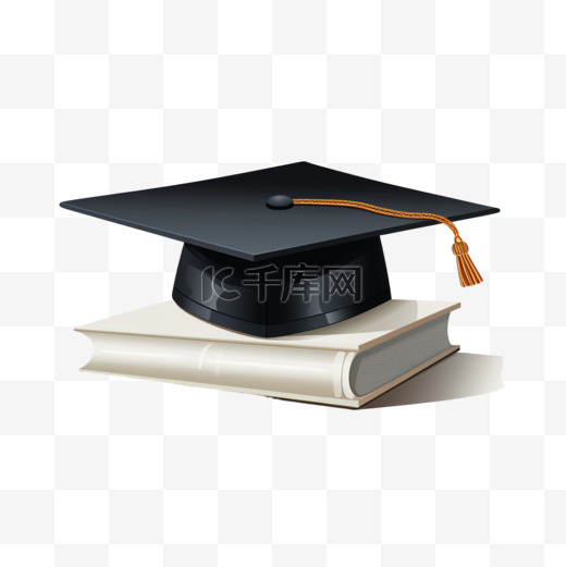 纸角上的毕业帽或砂浆板。矢量教育设计元素隔离图片