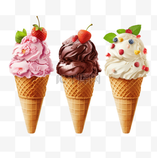 逼真的冰淇淋系列图片