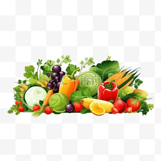 水果和蔬菜横向成分图片