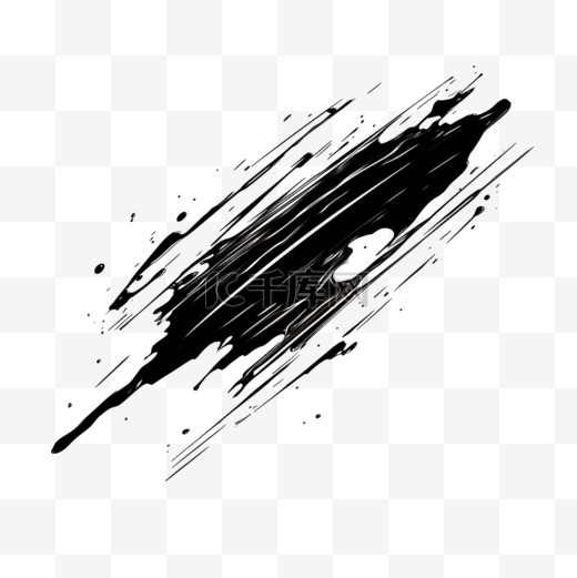 黑色油漆笔刷笔触高亮的线条或毛毡笔尖的笔标记插图图片