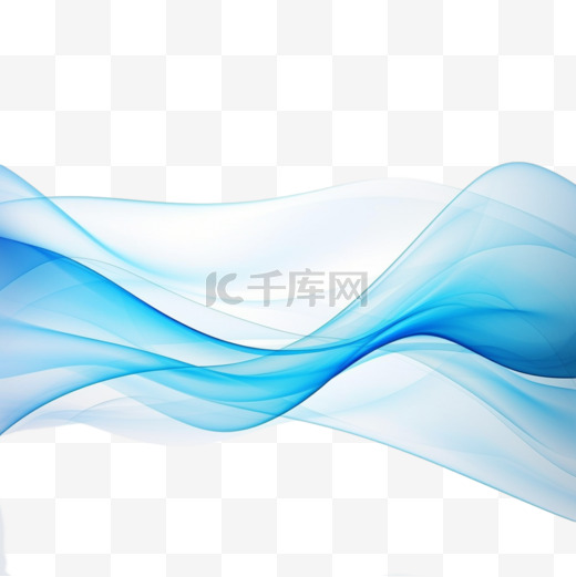 抽象蓝色波浪，背景为模糊的光线曲线图片
