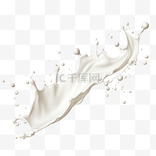 牛奶在透明背景矢量插图上飞溅出逼真的边界无缝图案图片