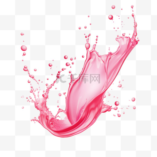 向量洒上逼真的果汁或粉色水图片