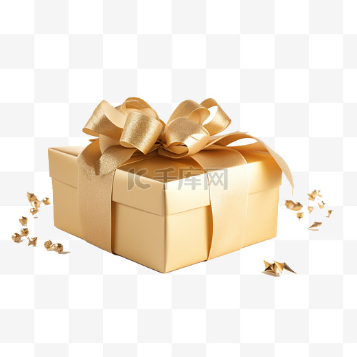 圣诞金色礼物盒高级感元素图片