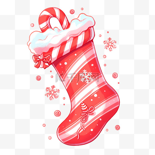 圣诞节手绘元素圣诞袜子卡通图片