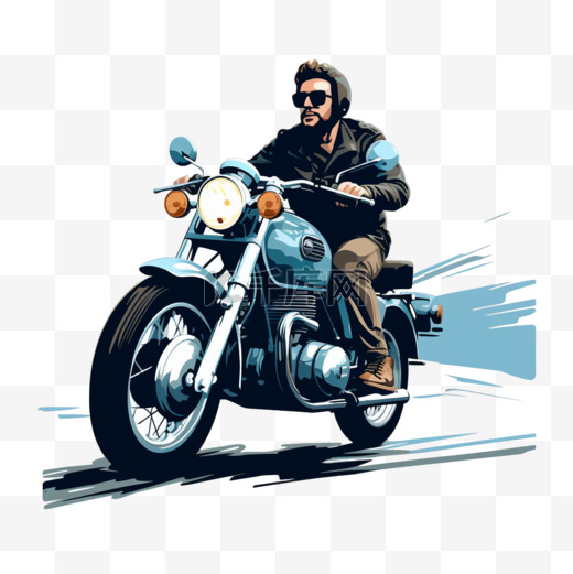 一个人正坐在一辆摩托车上图片